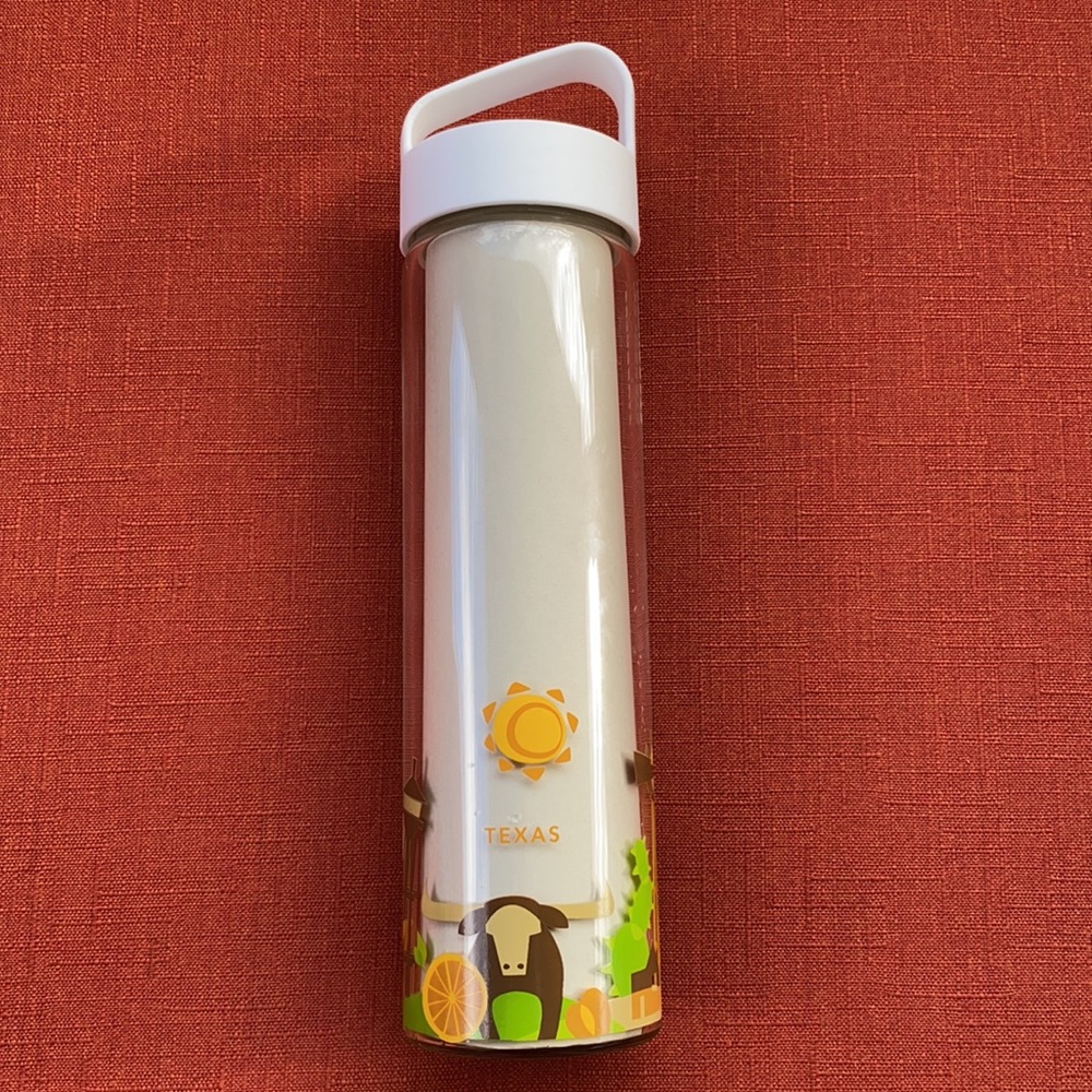 Starbucks Texas “You Are Here” Glass Water Bottle 🌵 Longhorn - 18oz